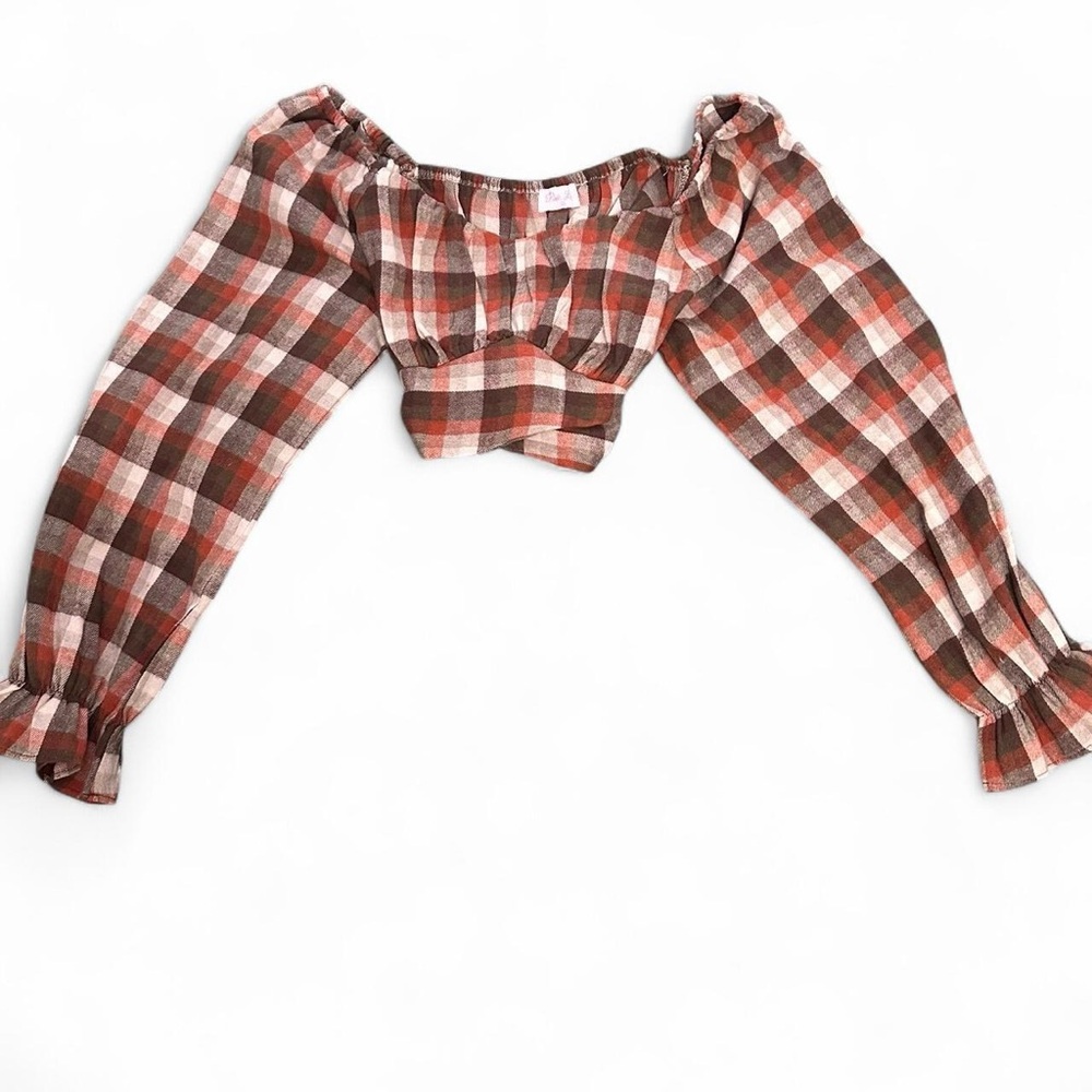 Plaid Off-Shoulder Women's Top